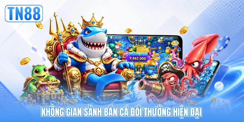 Không gian sảnh bắn cá đổi thưởng hiện đại